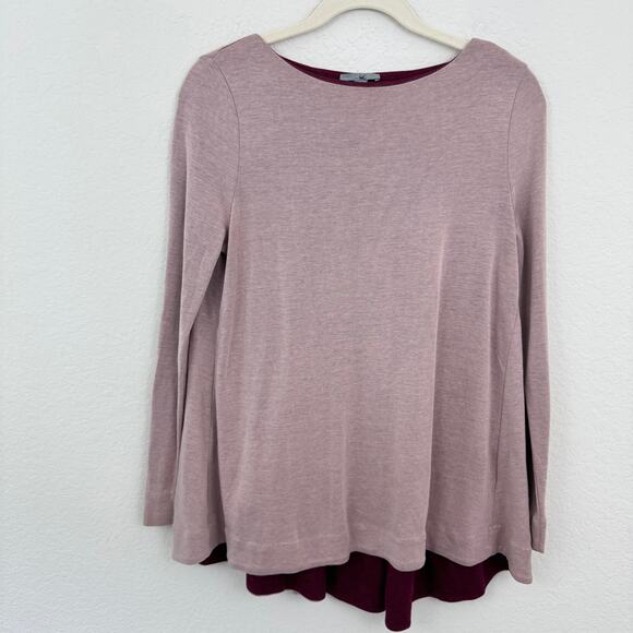 COS Women's Long Sleeve Long Tunic Top Size S Color Block Style Minimal Rose - Picture 1 of 8